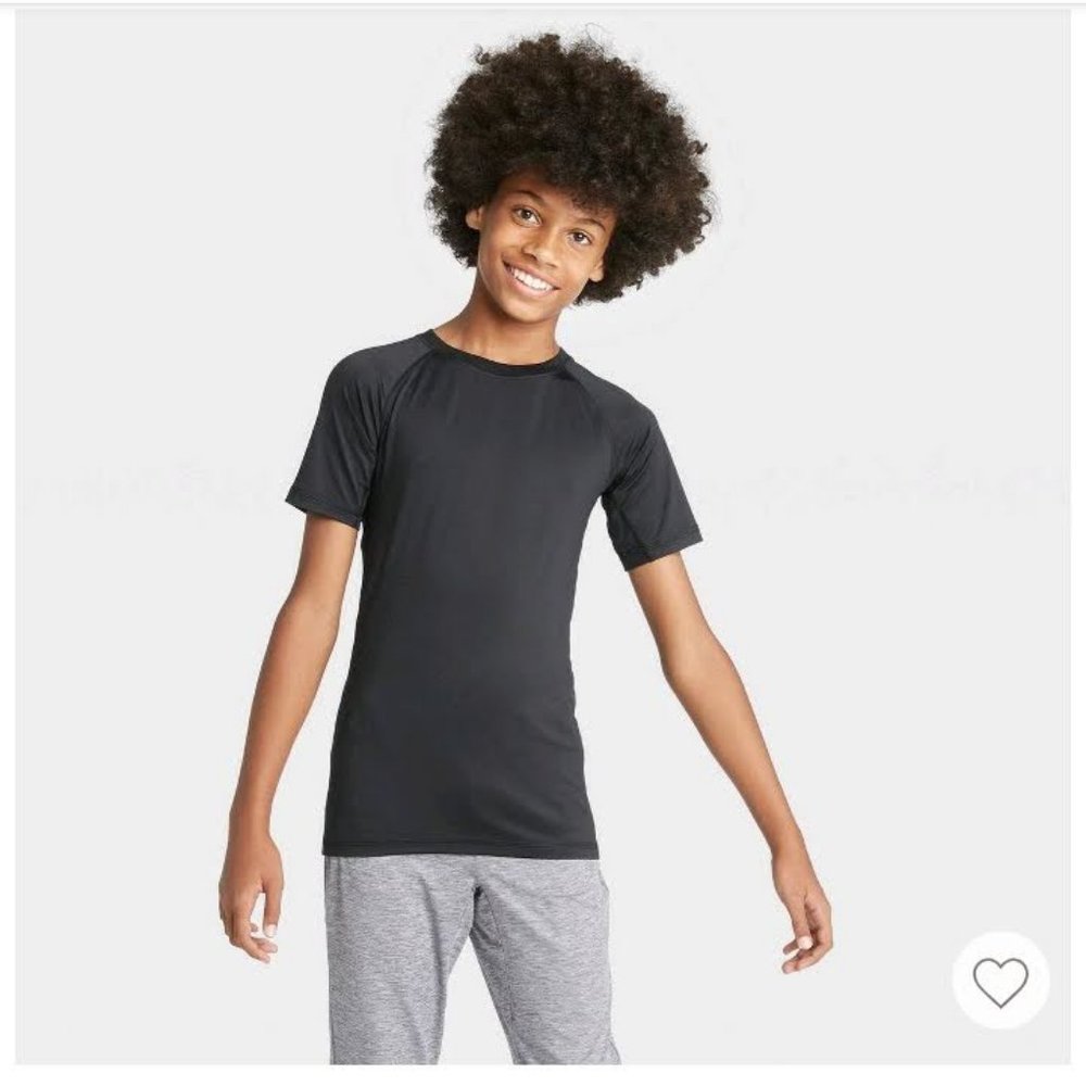 Boys' Fitted Performance T-Shirt Black Onyx